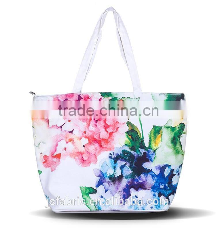 Summer Style Floral Printing Women Girl Canvas Tote Casual Beach Bag