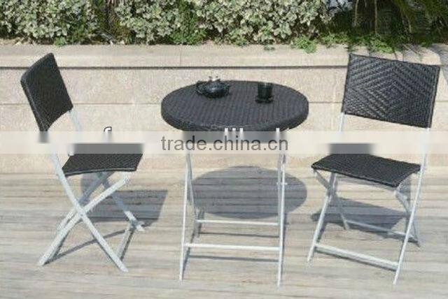 plastic rattan furniture mini bar table and chairs