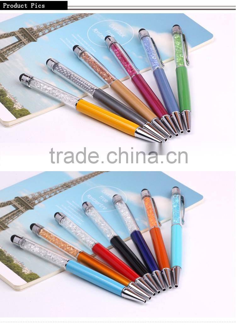 office & school supplies crystal ball pen customized logo with stylus promotional crystal stylus pen