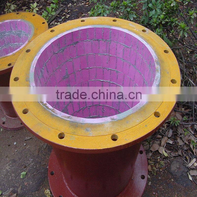 Competitive price chemical wear &impact resistant ceramic lining steel cyclone