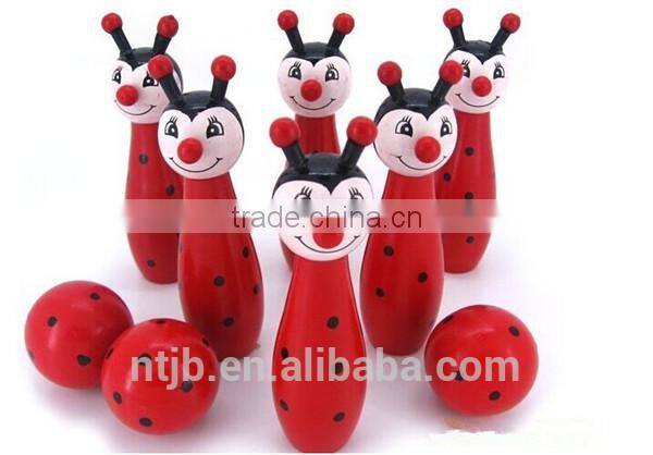 new design ants kids wood safety bowling ball sets