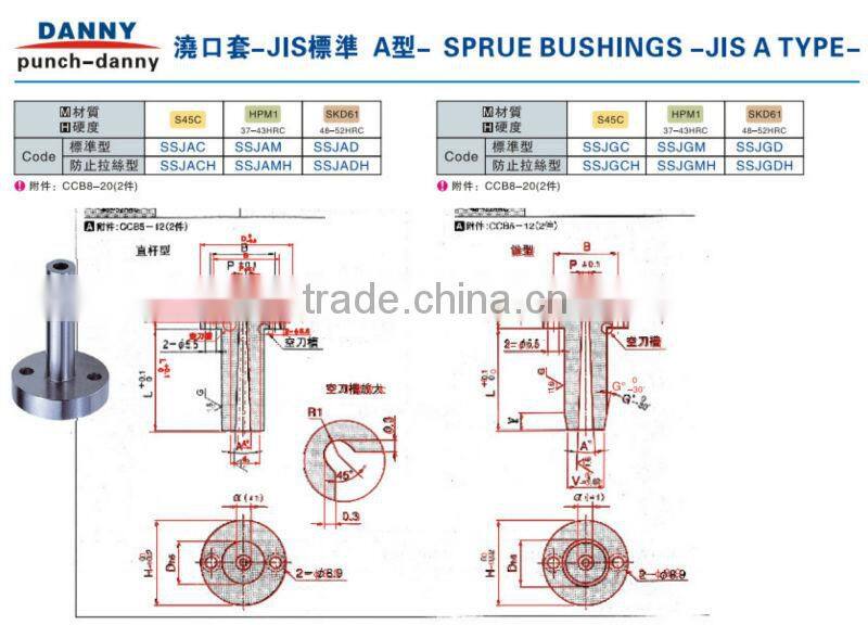 Standard and Custom Sprue Bushing For Plastic Injection Mold
