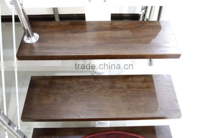 Prefabricated stainless steel wood straight stairs China supplier