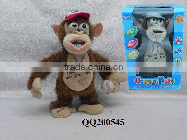 Lovely b/o magnetic control monkey doll
