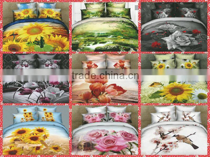 100% cotton 3D flower linen set