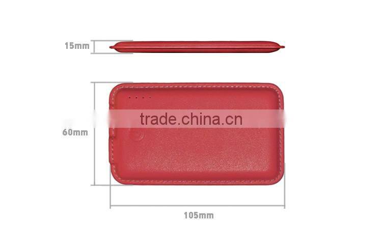 2016 Newest product 5000mah mobile cell phone charger/portable mobile phone charger/mobile leather power bank