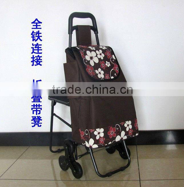 Easy carry foldable shopping trolley bag,ladies trolley tote bag-GW52