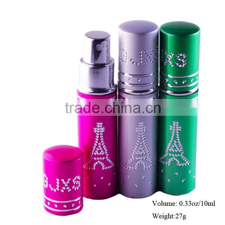10ml Metallic Portable Perfume Spray Glass Bottles,Essential Oil Packaging Bottles With Pump Sprayer Cap