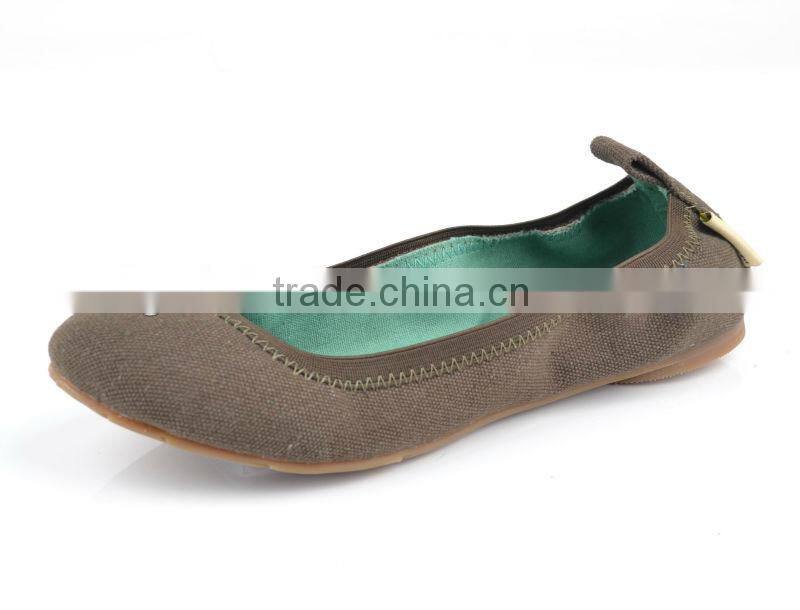 Wholesale cheap price flat ballerina shoes navy canvas women flat shoes