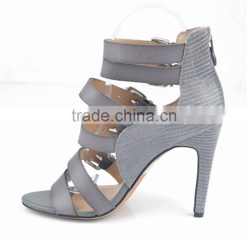 new design fashion genuine leather high heel lady woman sandals shoes for 2014