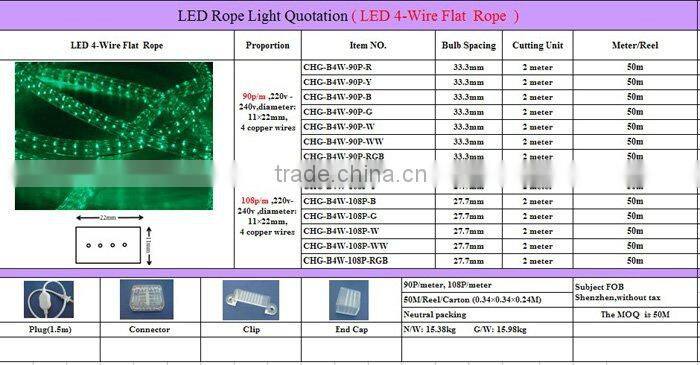 LED Rope Light 4 wire flat