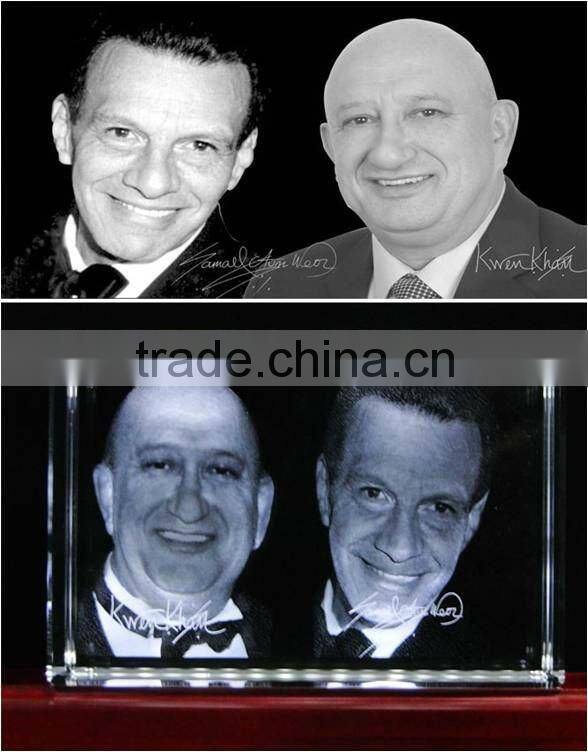 Inspired Technical 3D image crystal trophy higher resolution laser inside photo engraving machine