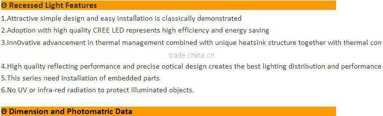 Lobby Recessed wall Light Led