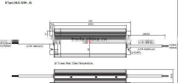 Meanwell hlg-320h-15a 320w 15v dali dimming led driver