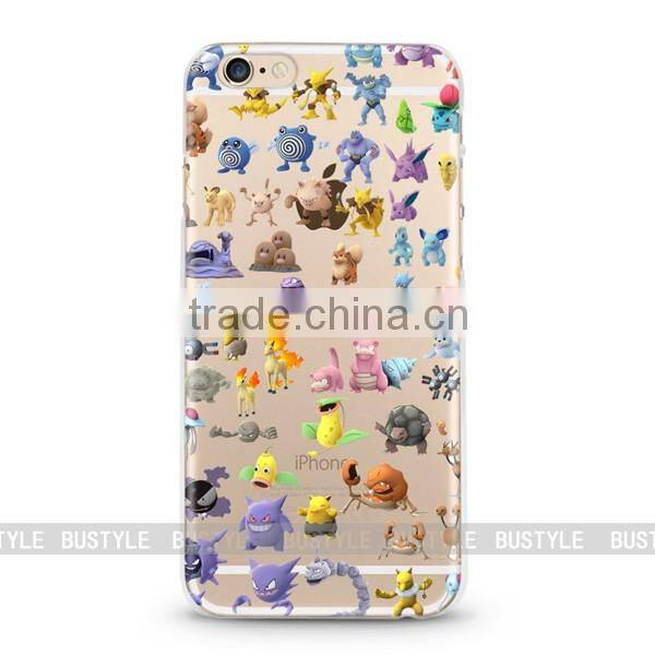 transparent android smartphones design for pokemon go phone case cover for i phone 6s for iphone 7 for samsung S7
