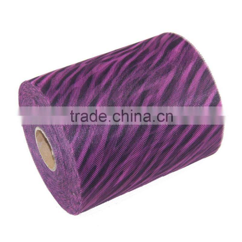 6 inch x 100 yards tulle spool animal printed fabric zebra patterned tulle 100% Polyester DIY decoration material