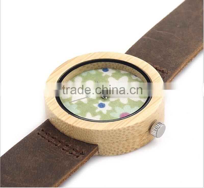 WJ-5353 Japan movement newest special genuine leather strap wood dial unisex watches