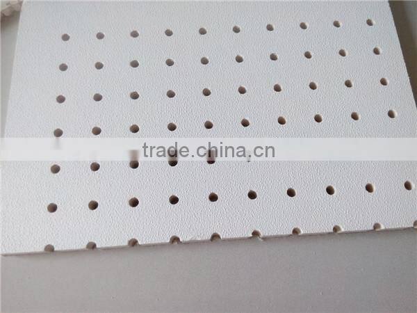 suspended perforated acoustic gypsum ceiling with 6mm round hole