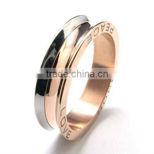 316 stainless steel letter figure rose gold ring designs for men
