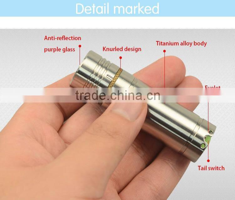 Promotion item Titanium alloy Q5 mini flashlight 16340 rechargeable torchlight