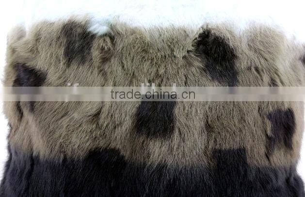 Lovely Design Rabbit Fur Pillow Case With Spots Real Animal Fur Cushion Could Private Custom