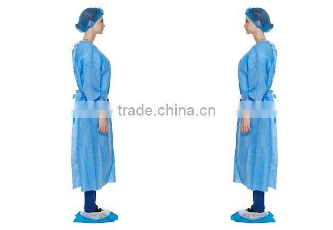 disposable coverall isolation gown with knitted cuff