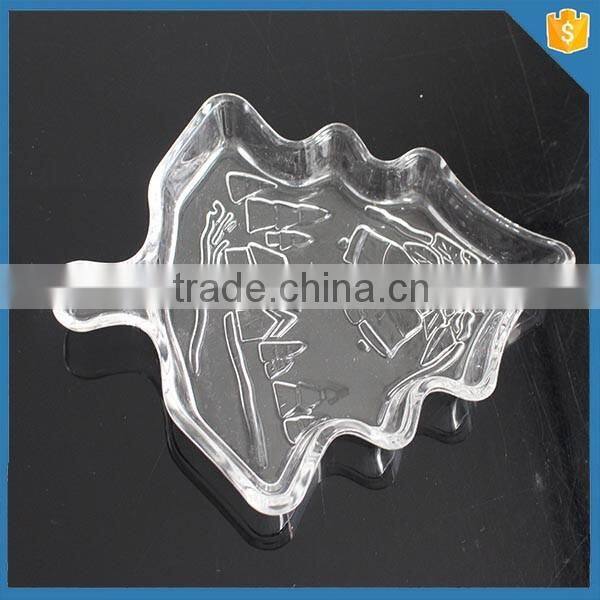 New products clear glass christmas tree plate