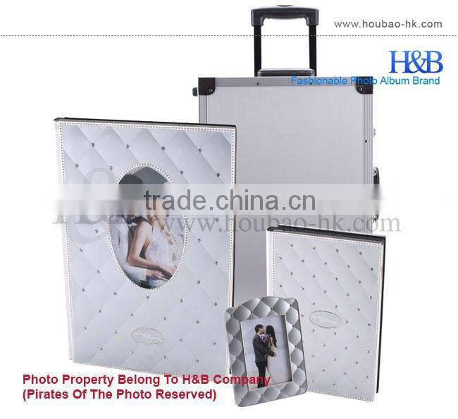 White and leather large size photo album