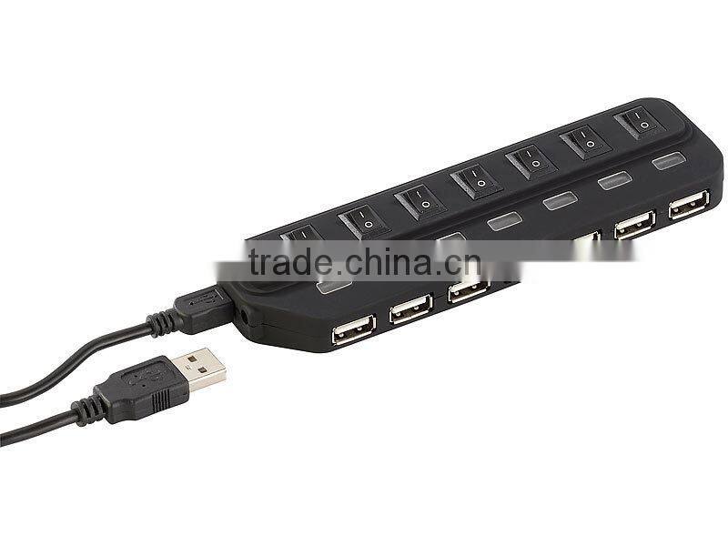 7 PORTS USB HUB WITH INDIVIDUAL SWITCH