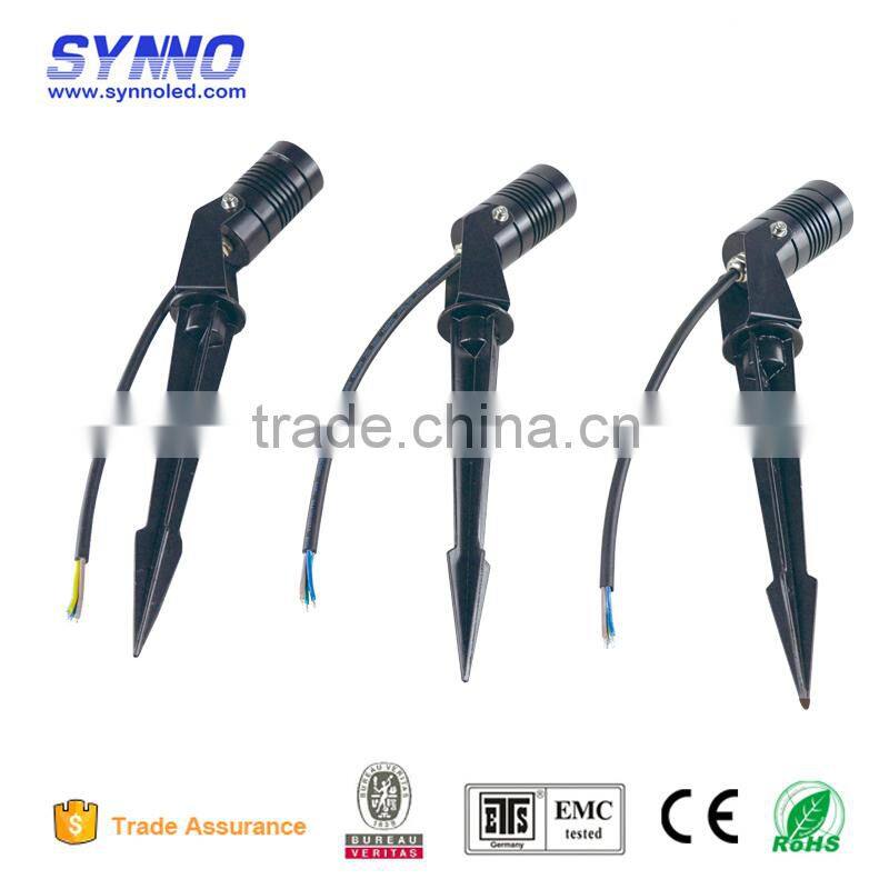 jiangmen 1w 3w 5w Epistar Black Outdoor Landscape Lighting Mini Led Spike Garden Light with clear glass