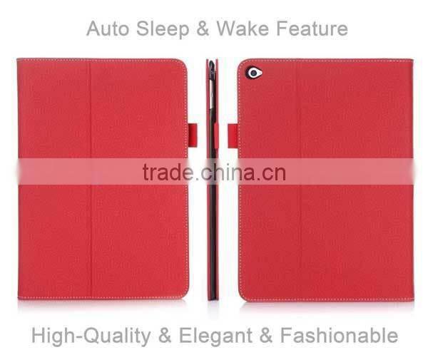 For iPad Mini 3 Cases with hand strap,card slot leather case for ipad mini 3 custom available