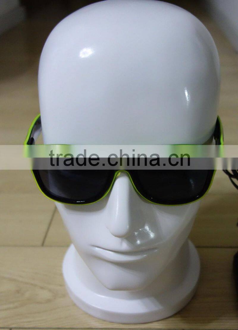 Specialize in High luminance Blue-green EL wire sunglasses / Blue-green EL sunglasses / Blue-green EL glasses