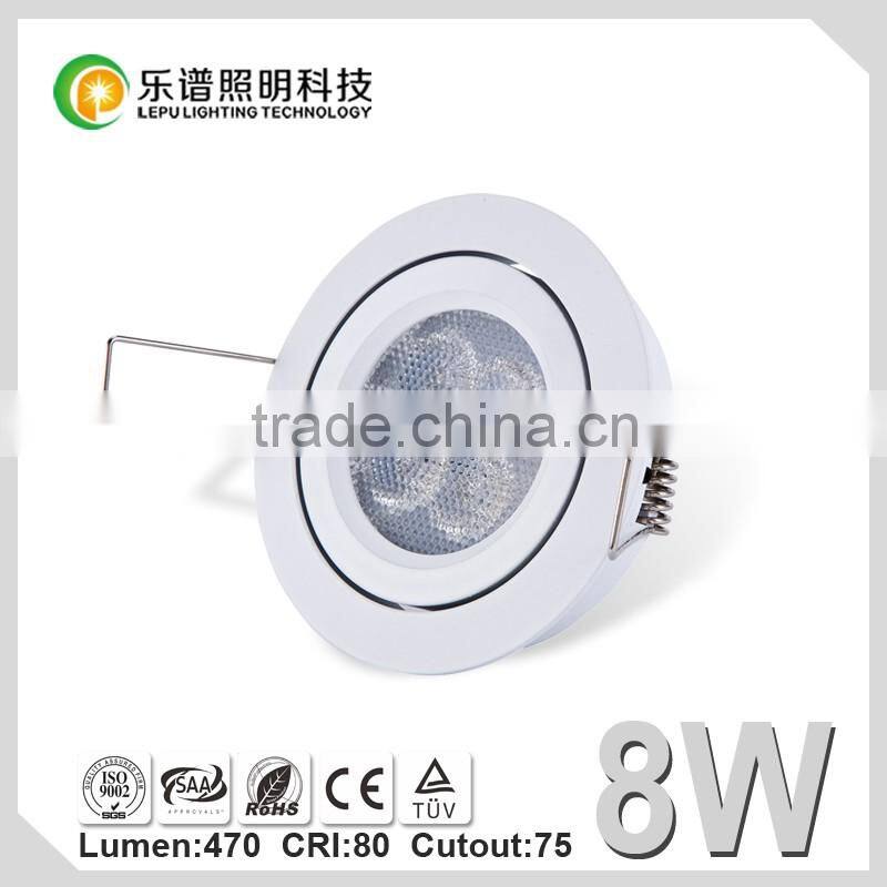 High quality aluminum led downlight dimmable 8w 15w semi downlight CRI 95
