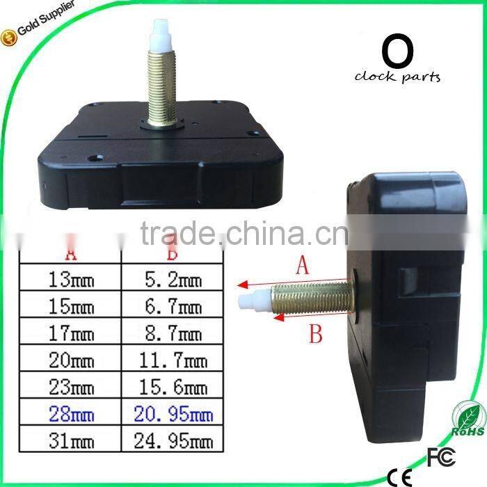 High quality long shaft quartz clock movement with battery cover clock motor step movement clockworks clock parts