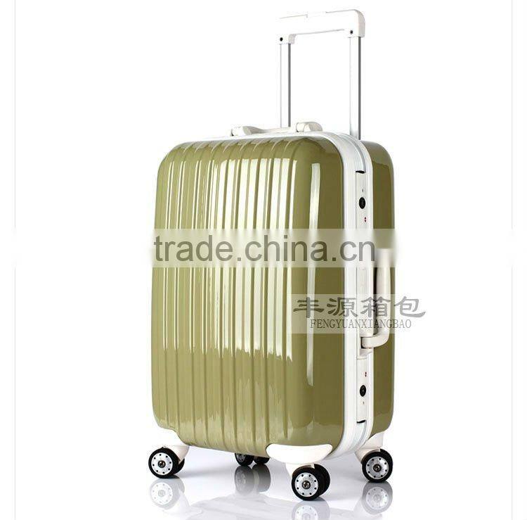2015 China New product ABS luggage with Aluminum Frame PC trolley luggage TSA lock Hot Sell bag ITO travel set OEM accept