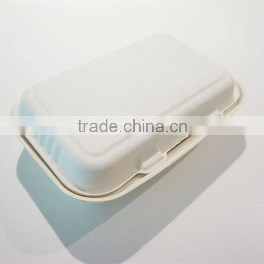 2 Compartments 1000ml Sugarcane Fiber food packaging container,clamshell