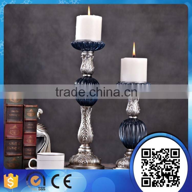 Home Decoration Antique Transparent Resin Candlesticks
