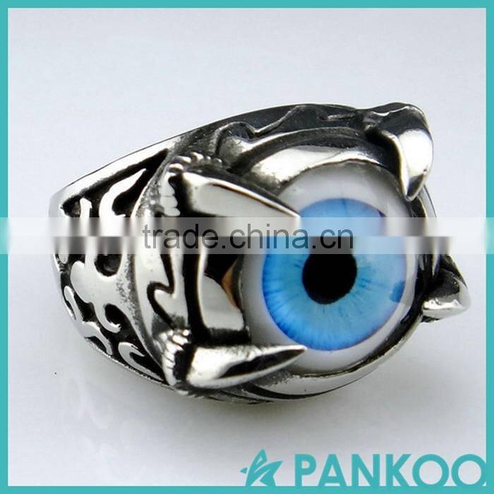 wholesale fashion eyes serise of silver and titanium and alloy classic retro punk ring
