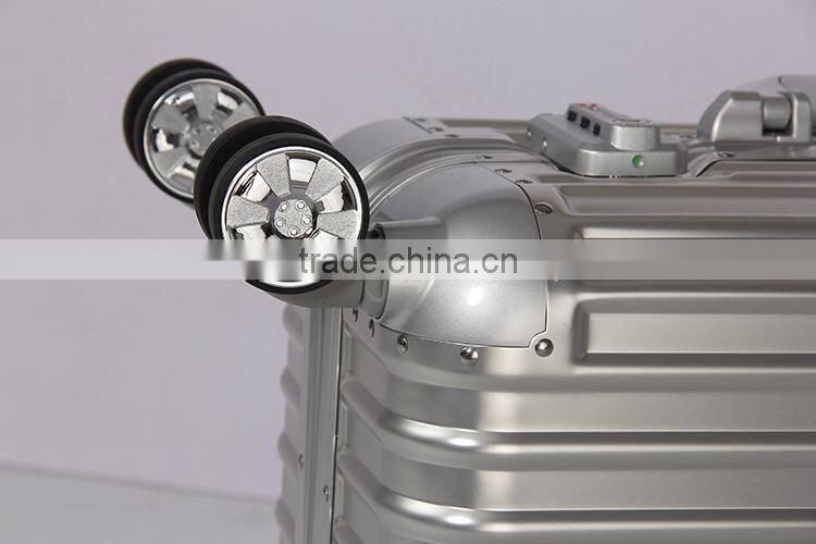 men women light aluminum travel trolley case with wheels
