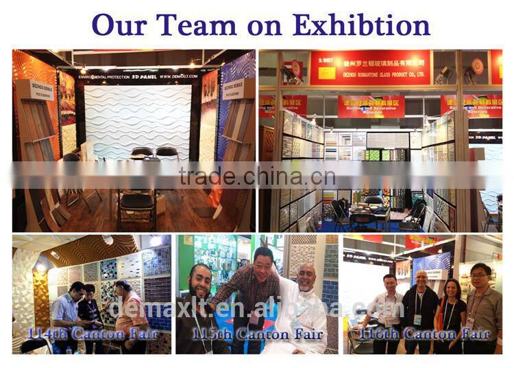 green color bamboo design crystal glass mosaic for swimming pools