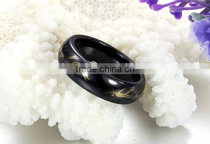 KSTONE Black Ceramic Lord of Rings Ring