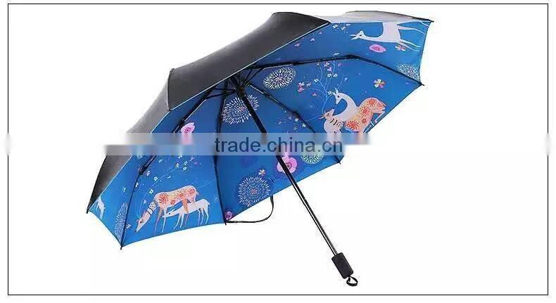 fashion lady digital printing fold umbrella