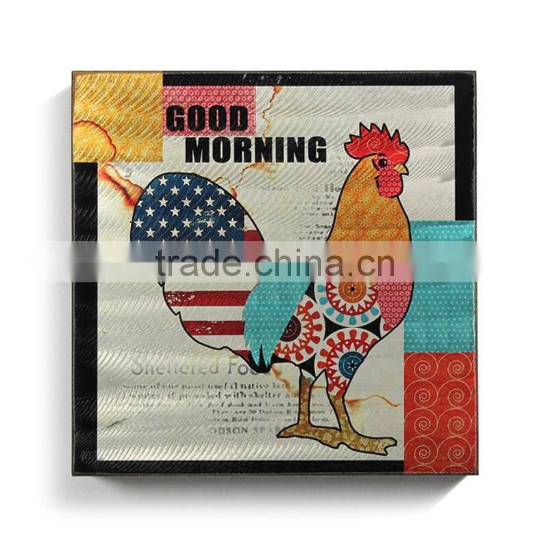 MDF Aluminum Wall Printing With Rooster Wall Decor