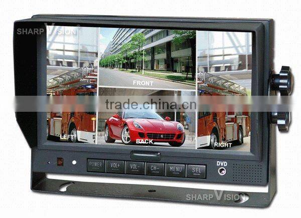 Quad view color car rear view system