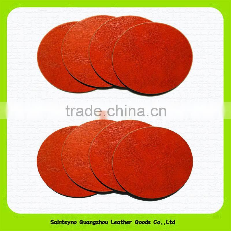 15011 Graceful and fashion leather cup coaster
