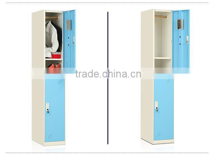 blue key lock wardrobe vertical double door wardrobe locker furniture