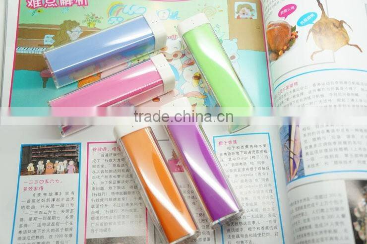 Cheapest transparent plastic lipstick power bank in Shenzhen factory