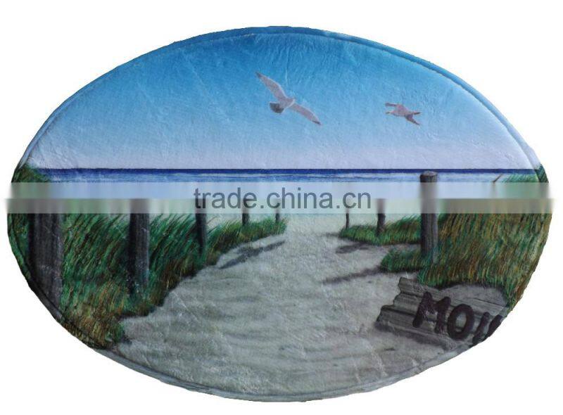 round or ellipse flannel fleece floor mat OEM