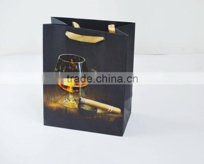 Custom red heart style paper bag for packing small gifts with ribbon handle made in china supplier and manufacture