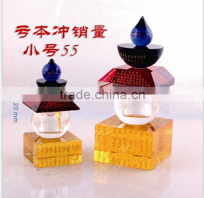 High quality K9 crystal brass stupa